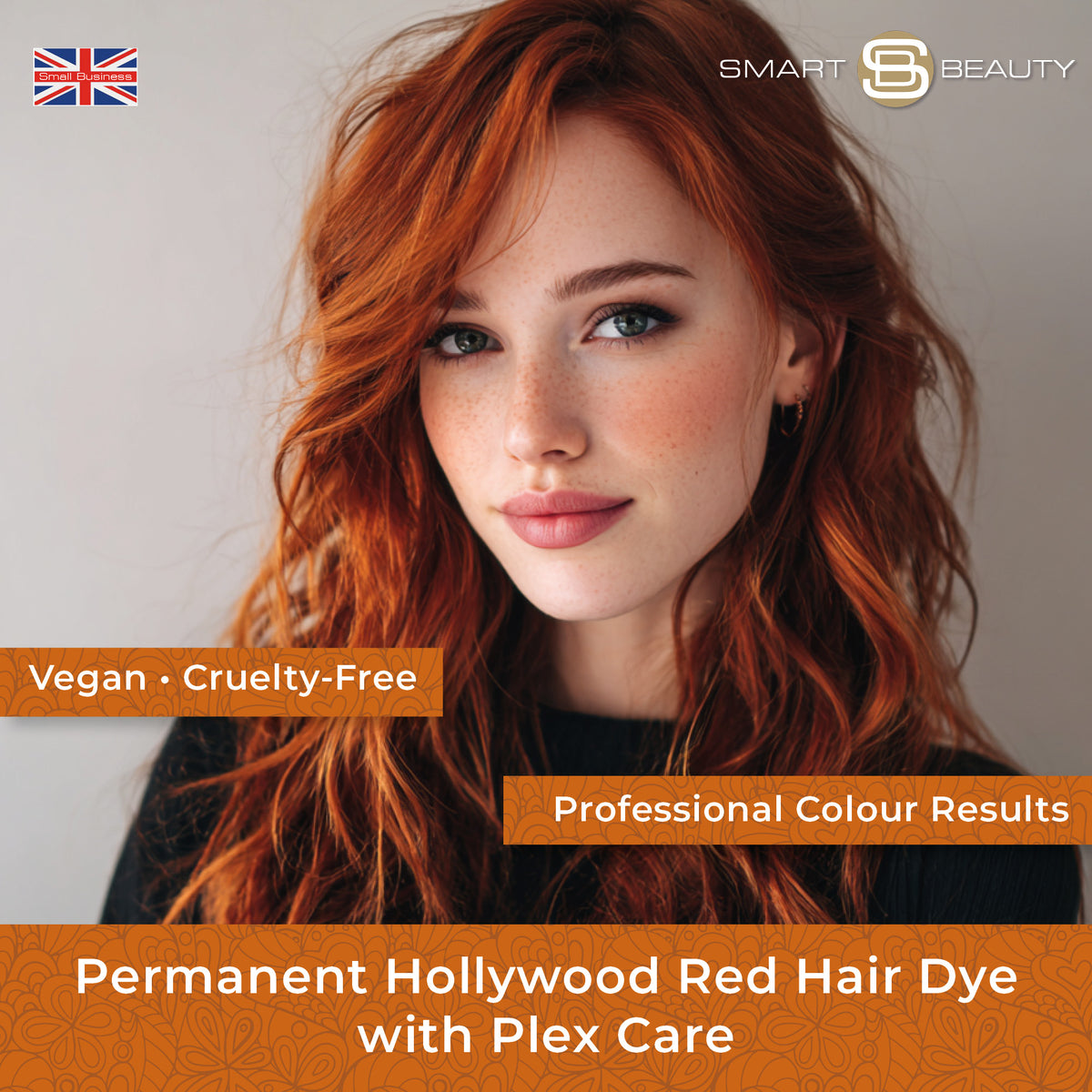 Smart Beauty Amber Copper Hair Dye with Added Plex Hair Care Conditioner, Permanent Hair Colour