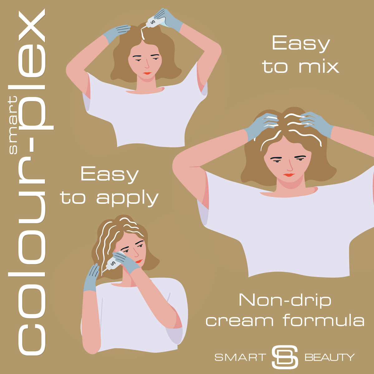 Smart Beauty Ash Blonde Hair Dye with Added Plex Hair Care Conditioner, Permanent Hair Colour
