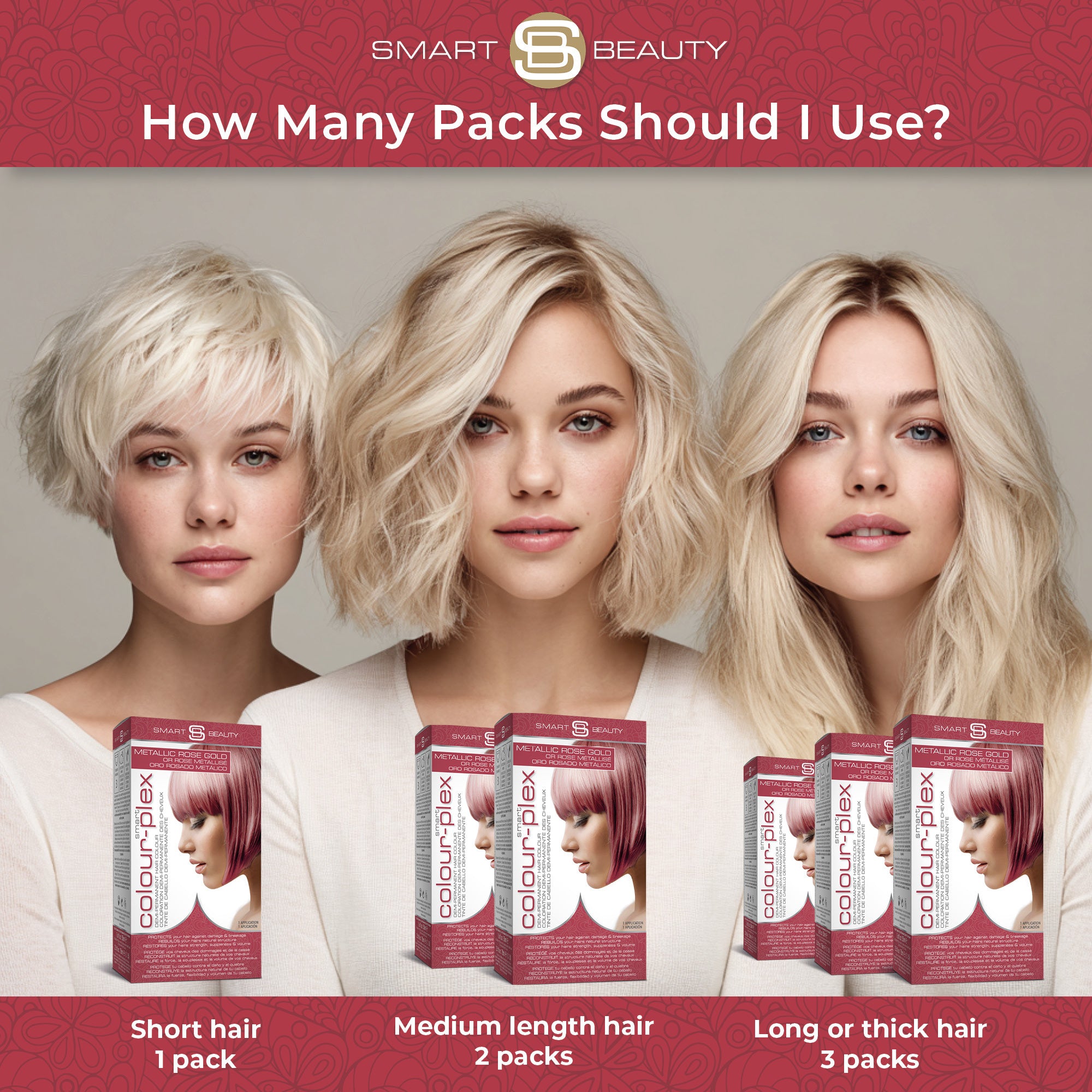 Metallic Rose Gold Hair Dye with Added Plex Hair Care Conditioner, Demi-Permanent Hair Colour