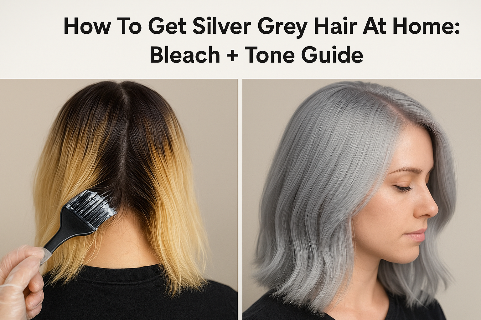 How To Get Silver Grey Hair At Home: Bleach + Tone Guide