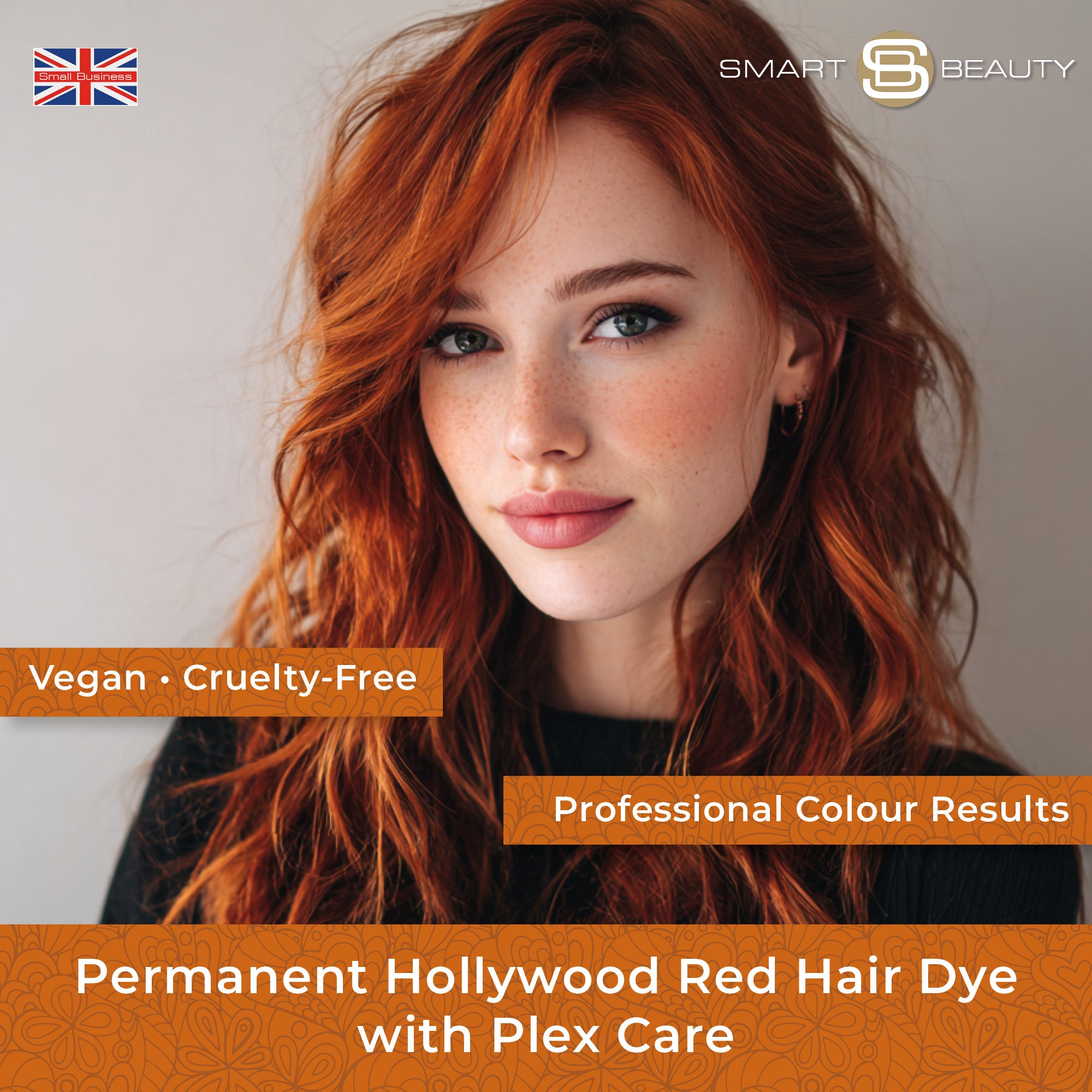 Smart Beauty Amber Copper Hair Dye with Added Plex Hair Care Conditioner, Permanent Hair Colour