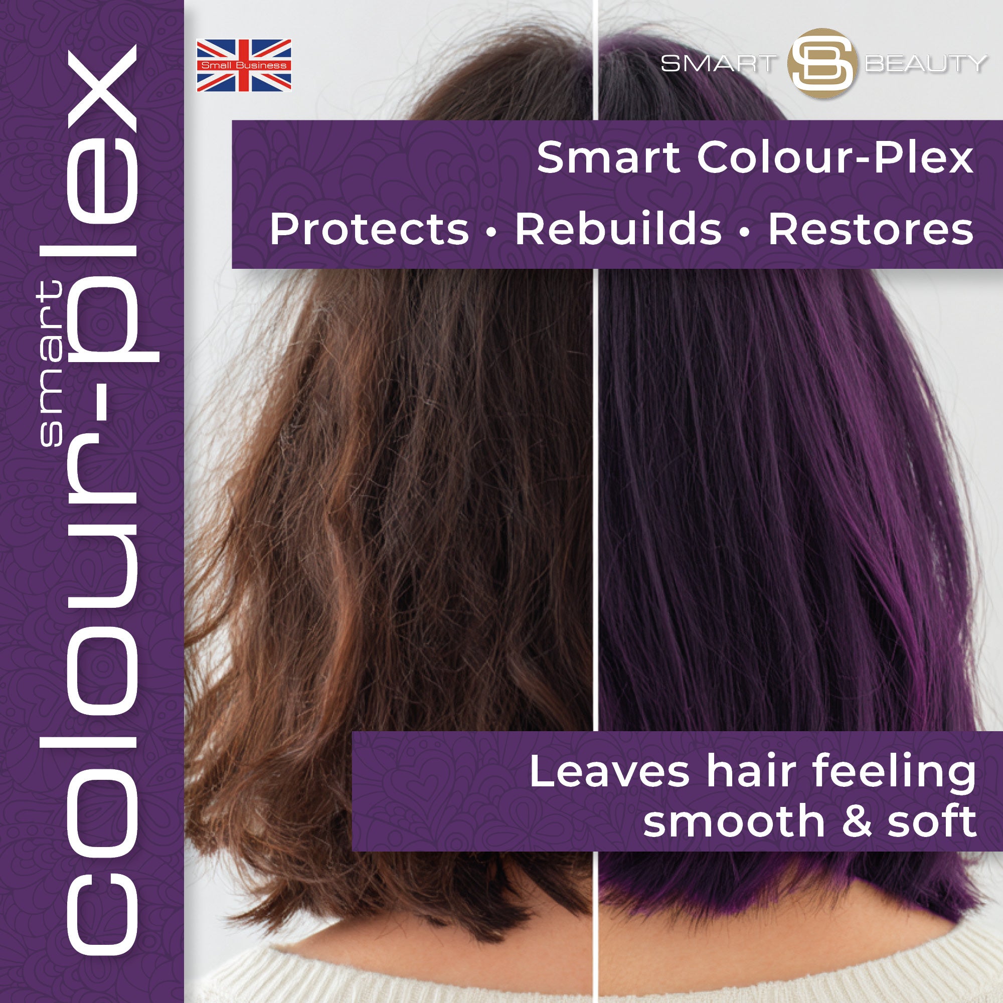 Smart Beauty Amethyst Purple Hair Dye with Added Plex Hair Care Conditioner, Permanent Hair Colour