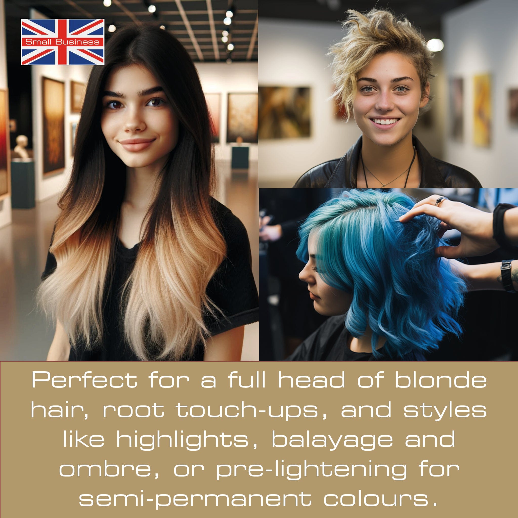 No.1 Smart Blonde Hair Bleach Kit for Dark Hair plus two Ash Conditioning Toner sachets