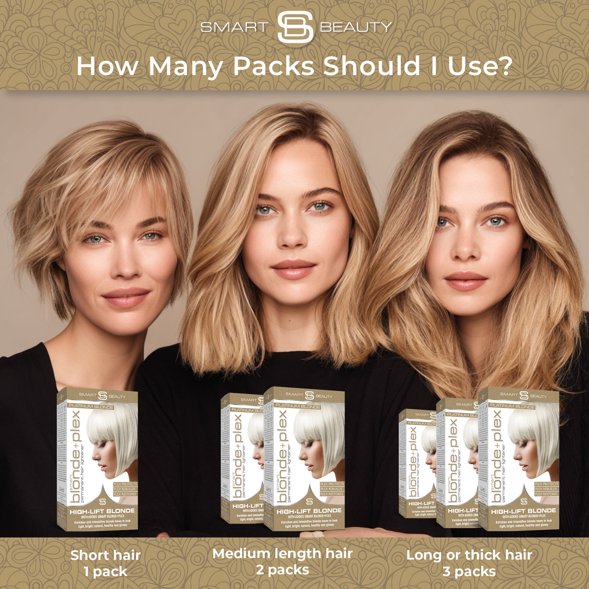 Smart Beauty Platinum Blonde Hair Dye with Added Plex Hair Care Conditioner, Permanent Hair Colour