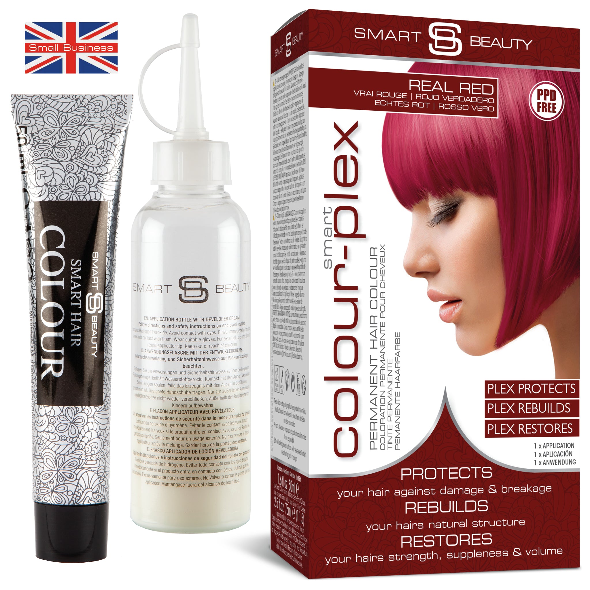 Real Red Hair Dye with Added Plex Hair Care Conditioner, Permanent Hair Colour