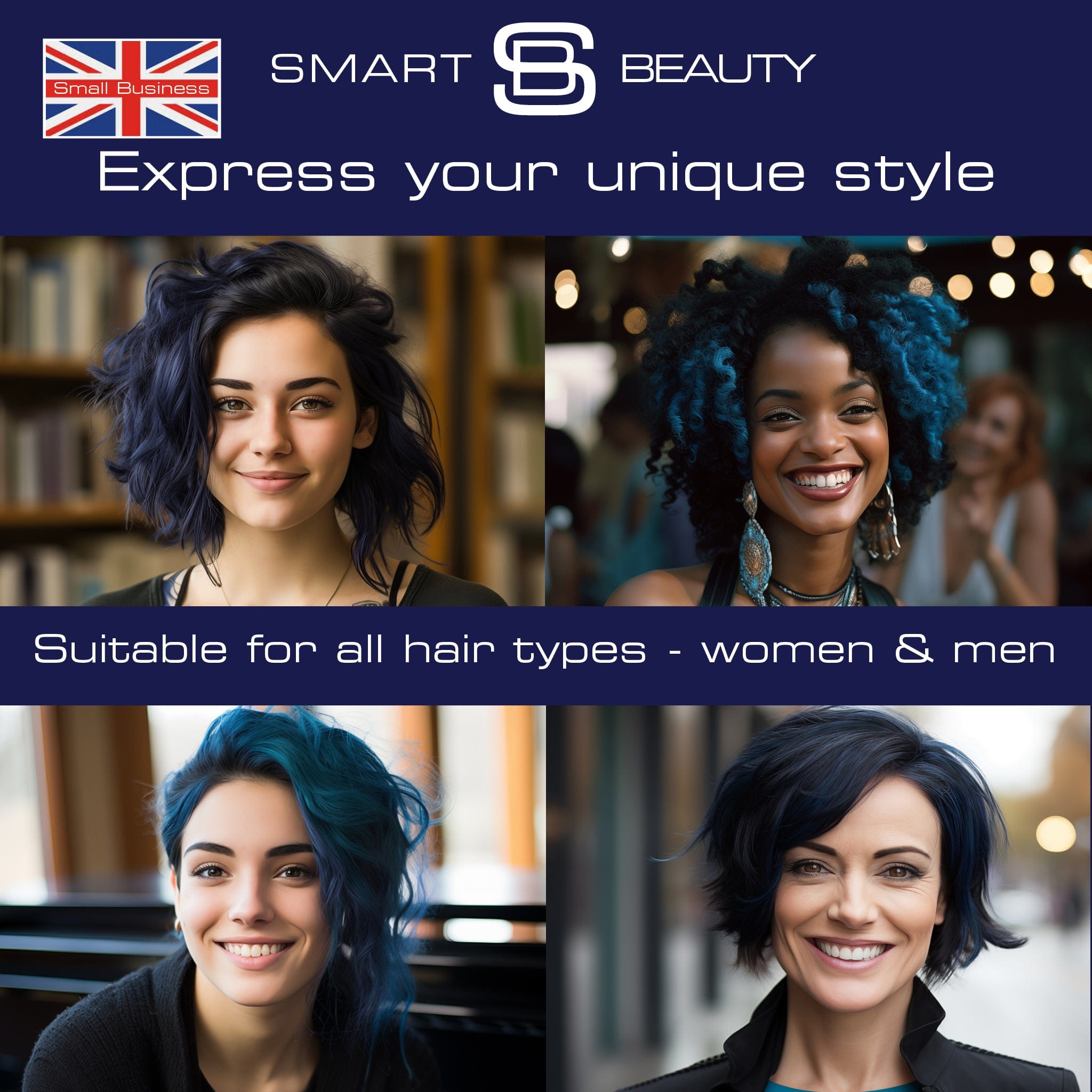 Smart Beauty Black Sapphire Hair Dye with Added Plex Hair Care Conditioner, Permanent Hair Colour