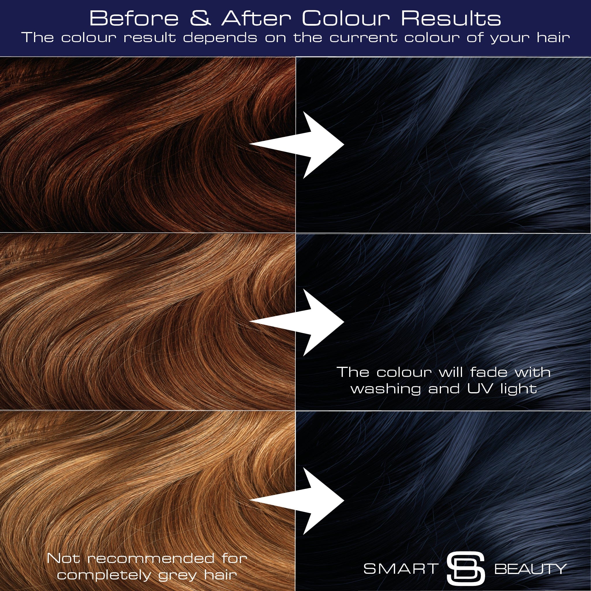 Smart Beauty Black Sapphire Hair Dye with Added Plex Hair Care Conditioner, Permanent Hair Colour