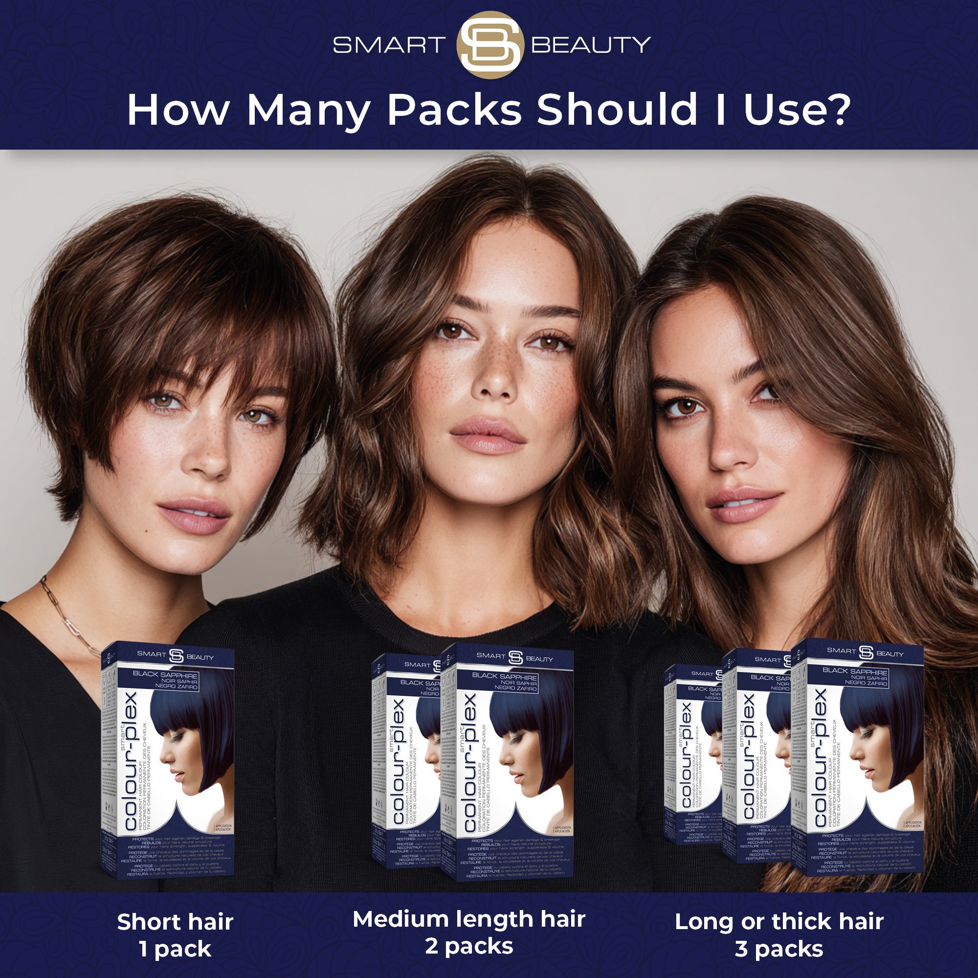 Smart Beauty Black Sapphire Hair Dye with Added Plex Hair Care Conditioner, Permanent Hair Colour