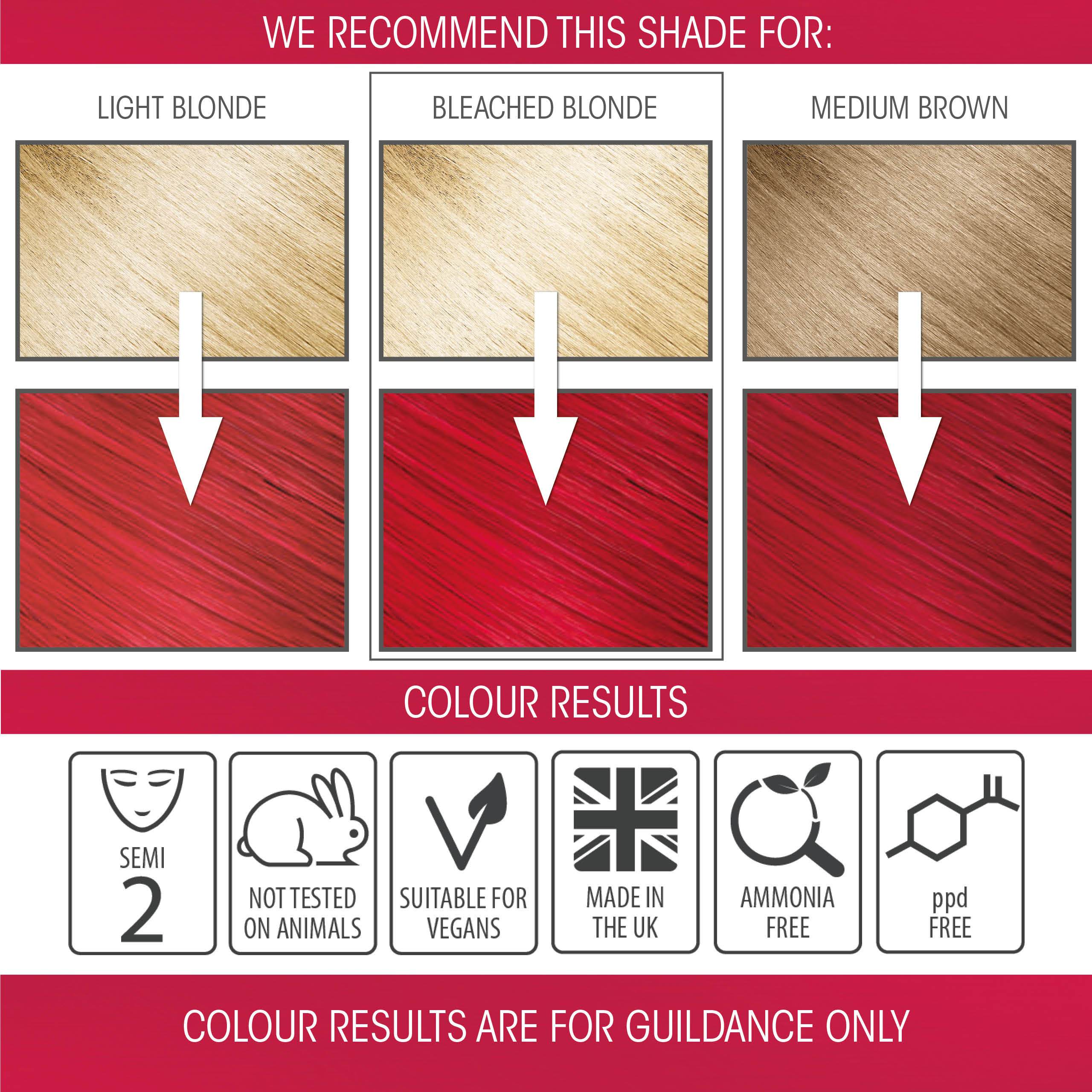 Intense Red Vibrant Semi-permanent Hair Dye